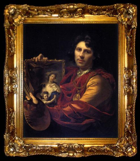 framed  Adriaen van der werff portrait of his wife Margaretha van Rees and their daughter Maria, ta009-2